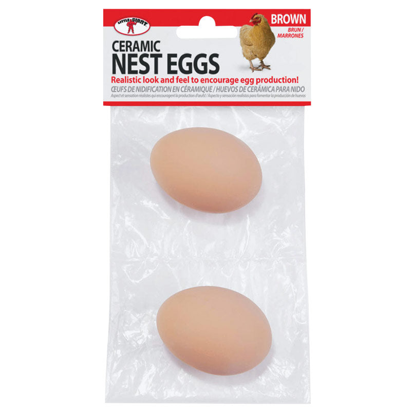 CERAMIC POULTRY EGGS BROWN (2PK)