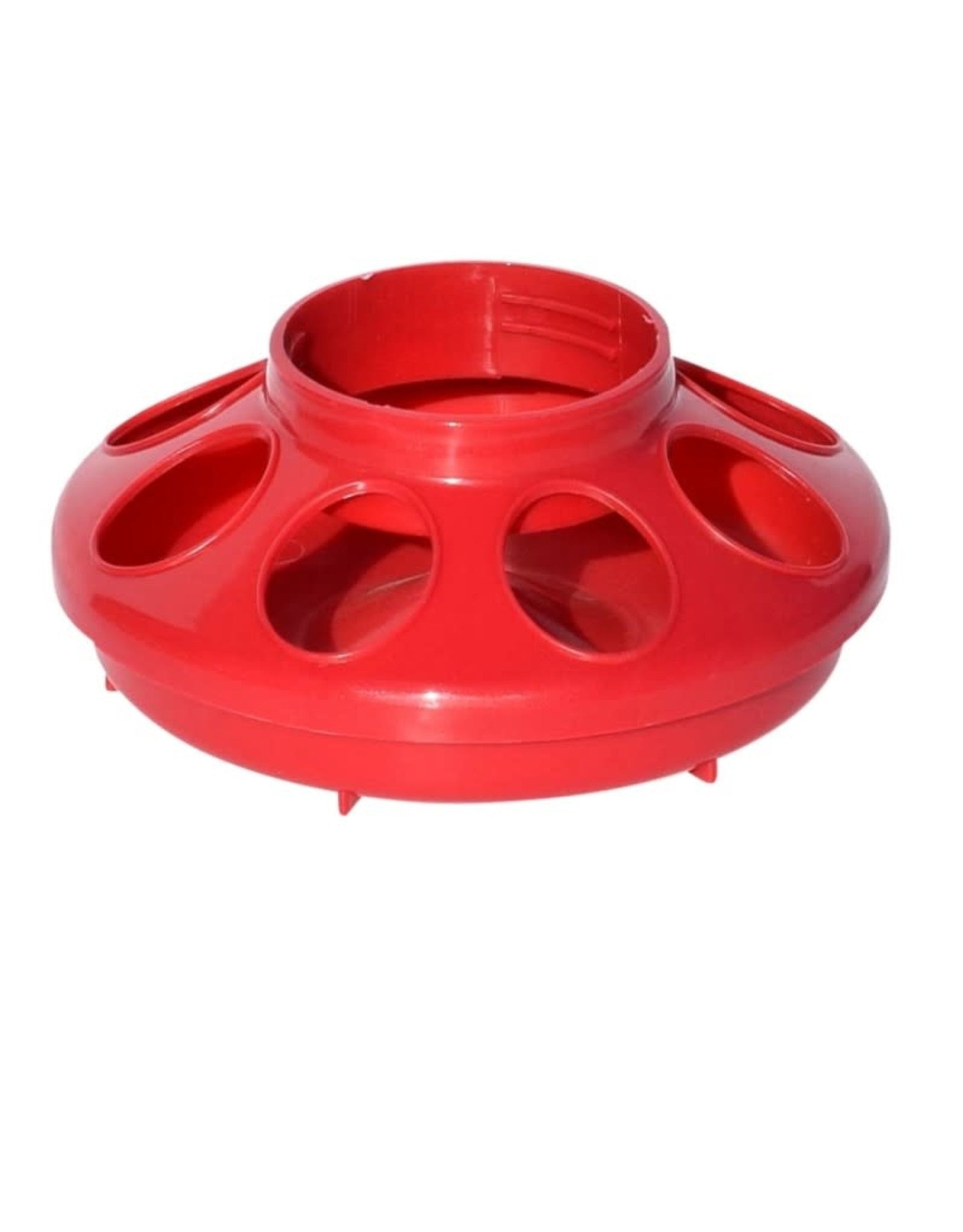 POULTRY FEEDER BASE - PLASTIC RED